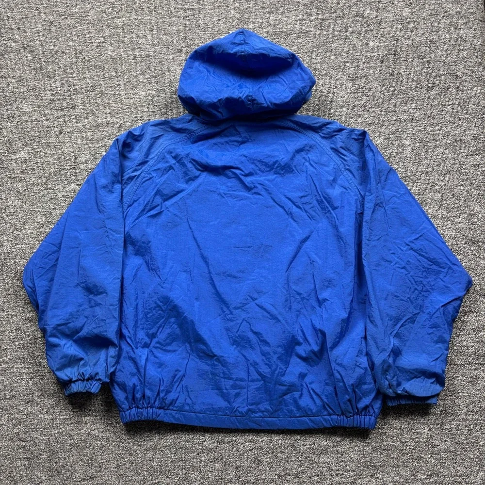 Vintage 90s Nike Quilt Lined Windbreaker Full ZIp Jacket Blue Size Large - Picture 2 of 7